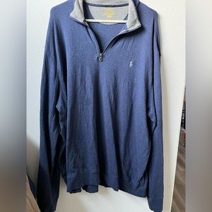 Polo Golf Ralph Lauren Sweatshirt Men's 3XL Blue 1/4 Zip Pullover Pony Logo